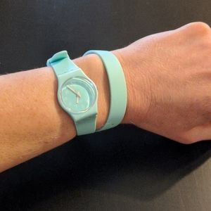 Pastel Turquoise Women's Wrap-Around Swatch Watch
